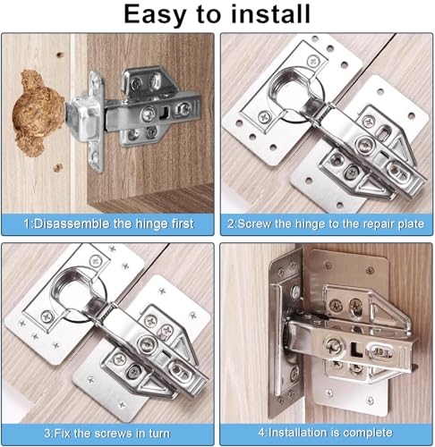 Hinge Repair Plate,10PCS Cabinet Hinge Repair Plate with Customized Screws,Stainless Steel Kitchen Cupboard Door Hinge Repair Brackets with Holes for Kitchen Cupboards Door - style: Modern-10pcs-rectangle