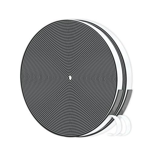 Weather Stripping,Weather Stripping for Door,Strong Adhesive, Lightproof, Soundproof Foam,Door Seal Strip for Door Frame,Window Frame,Sliding Door (Black,1/2 in x 1/16 in x 66Ft) - size: 1/2 In x 1/16 In x 66Ft