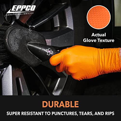 EPPCO TigerGrip 8-Mil Nitrile Glove Disposable Powder, Latex Free Textured Superior Grip Orange Gloves, XXL, Box of 90 - size: 2X-Large (Pack of 90)