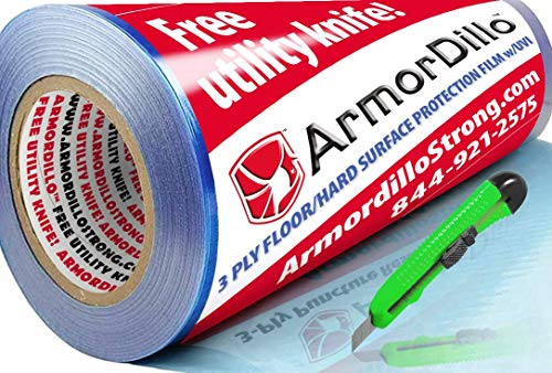 ArmorDillo DIY Friendly New 3-Ply Strong Easy to Use Hardwood Floor, Hard Surface Protection Film (24" x 200'). Asteroid Proof. Probably - size: 24x2400 Inch (Pack of 1)