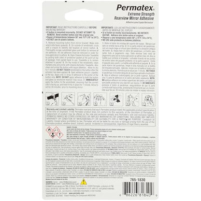 Permatex 81840 Extreme Rearview Mirror Profressional Strength Adhesive Kit, single unit - size: 1 Count (Pack of 1)