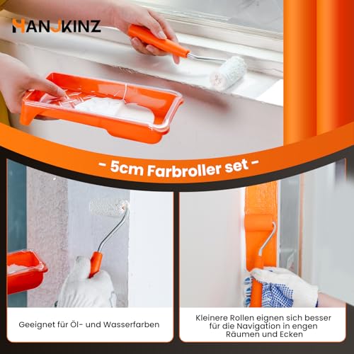 Paint Roller, 2 Inch Small Paint Roller Kit with High-Density Foam Paint Roller, Microfiber Paint Rollers, Paint Tray, Paint Tray Liner, Roller Frame, Pack of 19 - size: 2 Inch Kit, 19 Pack
