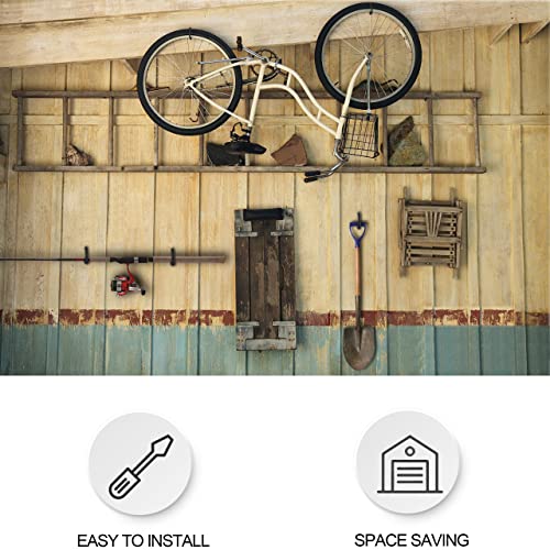 KURUI Road Bike Hooks for Garage Wall, 6 Pack Heavy Duty Bicycle Hangers for Hanging, Wall Mount Bicycle Storage for Ceilings, No Drill Large Ceiling Hooks for Hanging Plants - style: 6 Pcs-6 in