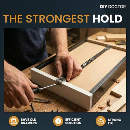DIY Doctor Drawer Repair Kit (4 Pack) – Fix Sagging Drawer Bottoms Easily – Reinforce Dresser & Kitchen Drawers – Simple DIY Solution to Prevent Buckling - size: 4x Drawer Kit