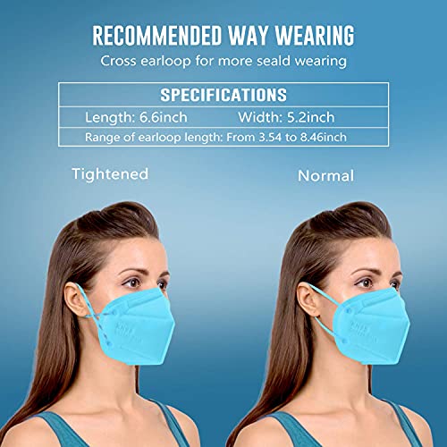 WWDOLL KN95 Face Mask 25 Pack, 5-Layers Breathable Disposable KN95 Masks - color: Blue