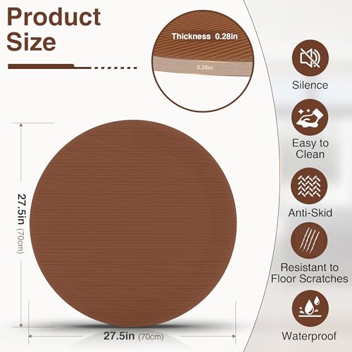 Non Slip Recliner Pad for Hardwood Floors, Round Under Recliner Mat,Anti Slip Furniture Pad to Keep Recliner From Sliding,Recliner Floor Protector,Recliner Slide Stopper to Prevent Chair Sliding Brown - size: Round-brown