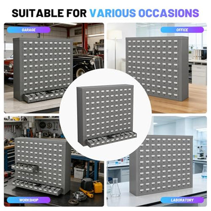 100 Drawers Metal Storage Drawer Cabinet, Gray Cold Rolled Parts Cabinet, Bolt and Nut Tool Storage Box, Hardware Organization Shelves Bolts Bin Organizer Tool, 33.9" W x 9.1" D x 33.3" H