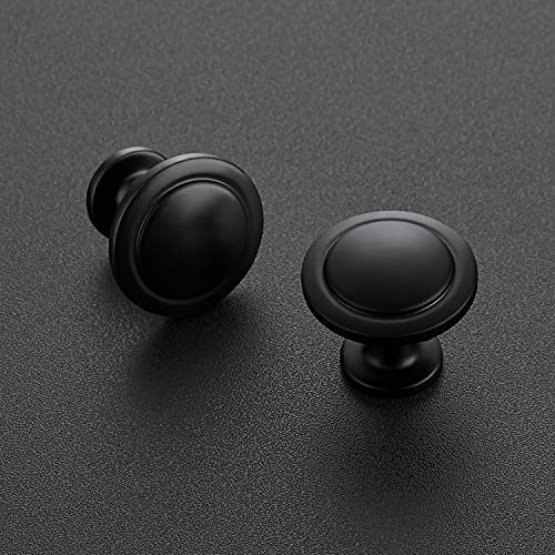 Ravinte 3 Pack 1-1/4 inch Kitchen Cabinet Knobs Matte Black Dresser Zinc Pulls Door Drawer Handles for Dresser Drawers - color: Black