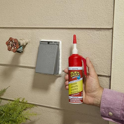 Flex Caulk, Waterproof & Weatherproof Hybrid Polymer Sealant, Strong, Paintable, Indoor, Outdoor, Bath, Shower, Sink, Window, Baseboards, Door, RV, Roof, Wood, Auto & Marine, Clear, 3 oz, 2-Pack - style: Hybrid, Clear, 3 oz, 2-Pack