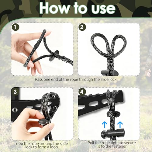 ROLLINJ 1 Step Climbing Aid Strap, Aiders for Climbing Sticks Hunting Ladder Rope – Heavy-Duty Tree Stand Safety Support Rope with Anti-Slip Tube, Ladder Sticks & Tree Stand Setup