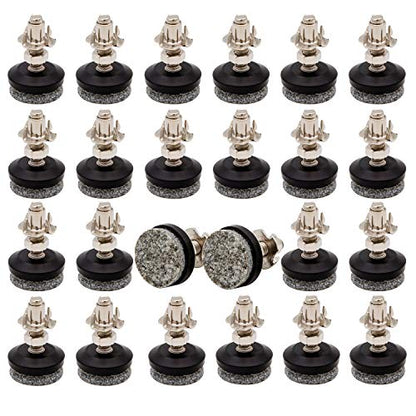 Furniture Levelers feet pad,Table and Chairs levelers Legs | 2019 Style Height Adjustable Protection Integrated High-Density Felt Pads | Heavy Duty 1/4-20x1 Threaded Shank T-Nuts(24 Pack) - color: Nickel + Black + Gray