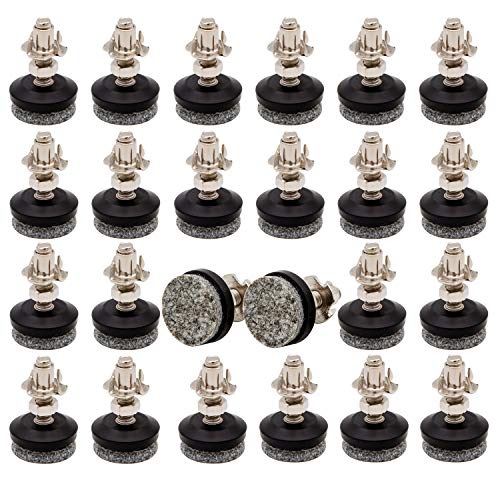 Furniture Levelers feet pad,Table and Chairs levelers Legs | 2019 Style Height Adjustable Protection Integrated High-Density Felt Pads | Heavy Duty 1/4-20x1 Threaded Shank T-Nuts(24 Pack) - color: Nickel + Black + Gray