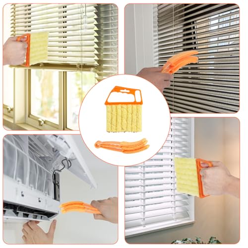 10-Pack Window Blind Cleaner Set: Includes 1× 7-Finger Detail Brush, 1× Shutter Cleaning Brush, and Replacement Heads. Efficient for Blinds, Vents, Keyboards, and More.