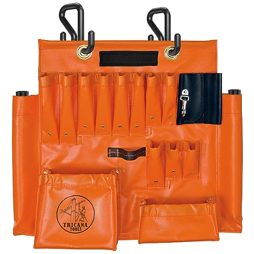 Lineman Tool Board, Aerial Apron, Bucket Truck Tools Organizer with Over 16 Pockets, Tool Organizer for Bucket Trucks and Lineman, Includes Two 2” Bucket Hooks - size: 16 Pockets(with Magnet)