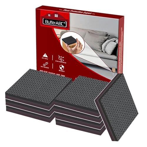 Non Slip Furniture Pads, 8pcs 75 mm Furniture Grippers Rubber Feet Floor Protectors, Premium Adhesive Anti Slip Pad for Keep Heavy Duty Furniture in Place and Protect Floor from Scratches…