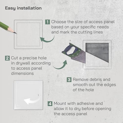 Vent Systems Access Panel for Drywall 12 x 12 Inch - Wall Hole Cover Plate - Metal Access Door with Handle - Plumbing Access Panel for Drywall - Service Shaft Crawl Space Door - Wall Access Panel - size: 12'' x 12''