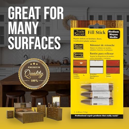 Wood Scratch Repair Fill Stick for Medium Toned Surfaces (Set of 3), Great for Touch-Ups and Repairs on Hardwoods Floors, Furniture, Cabinets and Plastic Surfaces. - color: Medium Tones