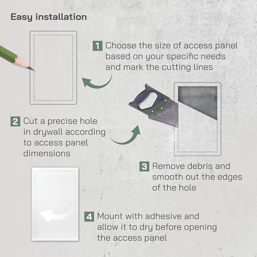 Vent Systems Access Panel for Drywall 12 x 20 Inch - Wall Hole Cover Plate - Metal Access Door with Handle - Plumbing Access Panel for Drywall - Service Shaft Crawl Space Door - Wall Access Panel - size: 12" x 20"