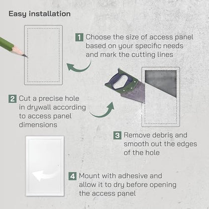 Vent Systems Access Panel for Drywall 12 x 20 Inch - Wall Hole Cover Plate - Metal Access Door with Handle - Plumbing Access Panel for Drywall - Service Shaft Crawl Space Door - Wall Access Panel - size: 12" x 20"