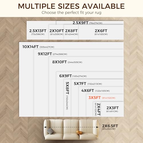 BAGAIL BASICS 3 x 5 FT Rug Pad Gripper for Hardwood Floors, Non Slip Rug Pads for Area Rugs, Extra Thick Under Rug Padding, Protect Your Rugs & Floors - size: 3' x 5' (Rectangular)