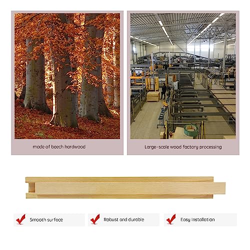 1 PCS Wooden Undermount Drawer Slides Classic Guide Center Mount Track 15.7 Inchs, Wood Drawer Glides Bottom Rails Replacement Kit (S002)
