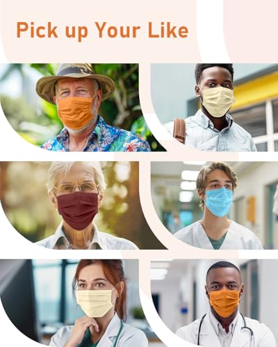 Face Masks Disposable 100 Pack, 4 Ply ASTM Level 3 Medical Grade, Breathable for Adult Outdoor Protection, Individually Wrapped for Home, School & Office, Autumn Symphony - color: Autumn Symphony