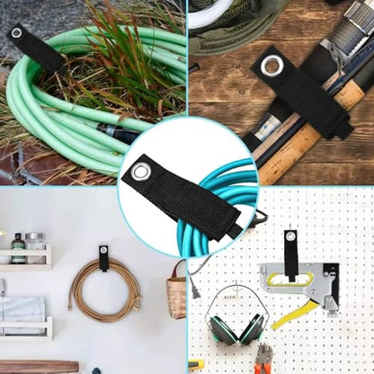 12 Pack Heavy Duty Storage Straps, 13 Inch Extension Cord Holders & Cable Organizer with Rust-Resistant Grommet, Heavy Duty Cable Straps for Garage, Camping, RV, Home Organization
