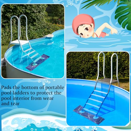Drydiet Above Ground Ladder Mat, Swimming Protective Nonslip Step Pad with Texture, Pool Essentials Accessories for Floor Liners and Stairs, Marble Pattern(36 x 9 Inch) - size: 36 x 9 Inch