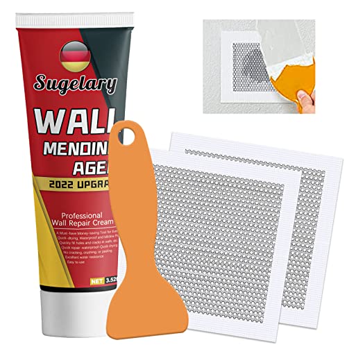 Drywall Patch Repair Kit with Scraper, White Wall Mending Agent with 2 Pcs Aluminum Drywall(2 inches), Plaster Dent Repair and Wood Scratch Repair - color: Black