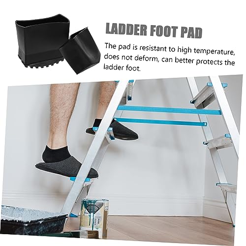 Artibetter 4pcs Non-Slip Rubber Ladder Feet Pads Durable Step Mat Covers for Home Use Easy Installation Floor Protection Compatible with Standard Ladders