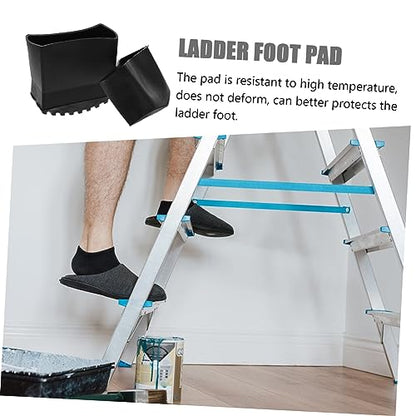 Artibetter 4pcs Non-Slip Rubber Ladder Feet Pads Durable Step Mat Covers for Home Use Easy Installation Floor Protection Compatible with Standard Ladders