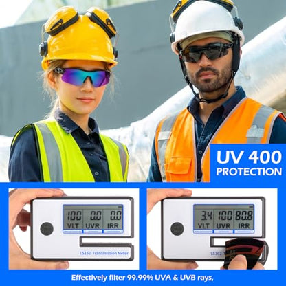 OXG 6 Pack Safety Glasses for Men Women, ANSI Z87.1 Work Glasses Anti Scratch Protective Eyewear with UV400 Protection - color: Tinted