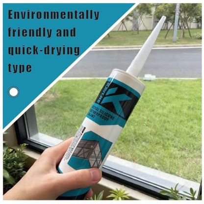 Silicone Caulk & Sealant Clear, Waterproof Silicone Sealant, Shrink & Crack Proof, Silicone Caulking for Kitchen, Bathroom, Interior & Exterior Use, 10.1 FL OZ/300ML