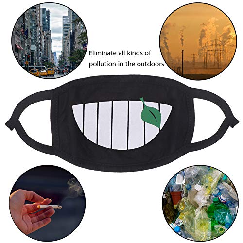 24pcs Kawaii Cotton Mask, Unisex - Black Cartoon Mouth Mask