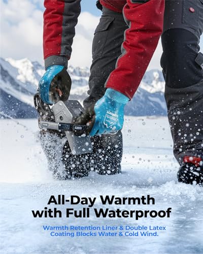 toolant Waterproof Winter Work Gloves for Men and Women, ANSI A4 Cut Resistant Freezer Gloves for Outdoor Cold Weather - size: X-Large