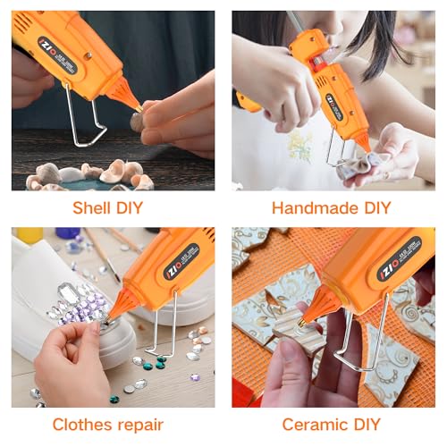 IZIO hot glue gun and sticks set with 21 glue sticks(7/16"), storage pouch, copper nozzle,Equipped with anti scalding mouth, safe switch, ergonomic grip, lightweight for diy projects, home repairs. - color: Pink