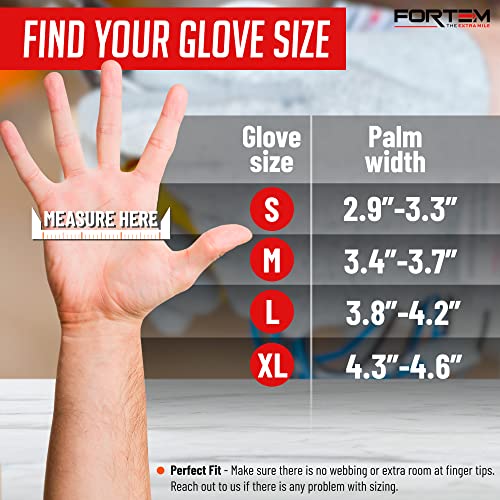 FORTEM Cut Resistant Gloves, 4x, Level 5 Protection Cutting Gloves For Oyster Shucking, Kitchen Work, Food Grade - size: Small