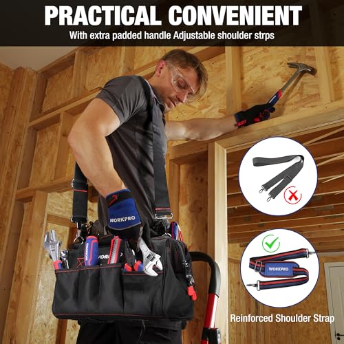 Workpro 12-inch Close Top Wide Mouth Storage Tool Bag, W081020A - size: 12"