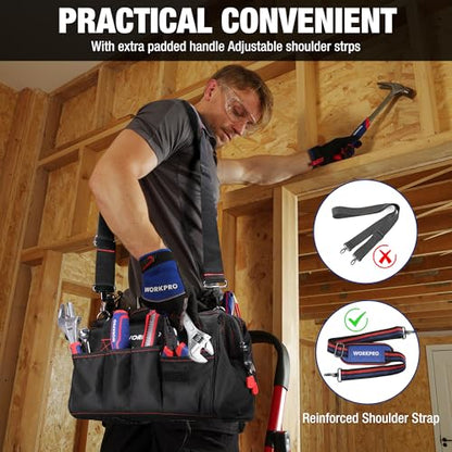 Workpro 12-inch Close Top Wide Mouth Storage Tool Bag, W081020A - size: 12"
