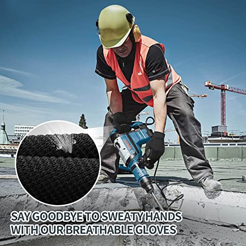 OZERO Work Gloves for Men Women: Mechanic Glove Touchscreen Firm Grip Dexterity Light Duty Gloves for Gardening Construction - size: Medium, style: Pack of 1