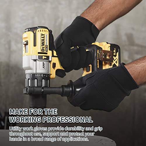 OZERO Work Gloves for Men Women: Mechanic Glove Touchscreen Firm Grip Dexterity Light Duty Gloves for Gardening Construction - size: X-Large, style: Pack of 1