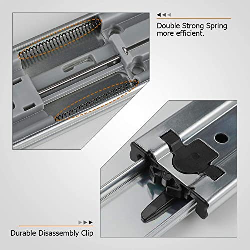 LONTAN 1 Pair 18 Inch Side/Rear Mount Soft Close Drawer Slides Full Extension 3 FOLD Drawer Glides - 4502S3-18 Drawer Slides Bottom Mount Heavy Duty 100 LB Drawer Runners - color: Silver-Soft Close, size: 18 Inch - Drawer Slide