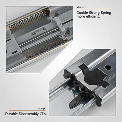 LONTAN 1 Pair 18 Inch Side/Rear Mount Soft Close Drawer Slides Full Extension 3 FOLD Drawer Glides - 4502S3-18 Drawer Slides Bottom Mount Heavy Duty 100 LB Drawer Runners - color: Silver-Soft Close, size: 18 Inch - Drawer Slide