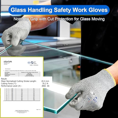 Dowellife Cut Resistant Work Gloves for Men & Women - ANSI A5 & EN388 Level 4, Breathable PU Coated, Grey Non-Marking - for Gardening, Fishing, Automotive, Construction, Wood Carving (X-Large, Grey) - size: X-Large (Pack of 1)