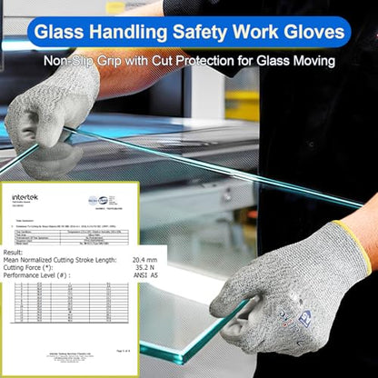 Dowellife Cut Resistant Work Gloves for Men & Women - ANSI A5 & EN388 Level 4, Breathable PU Coated, Grey Non-Marking - for Gardening, Fishing, Automotive, Construction, Wood Carving (X-Large, Grey) - size: X-Large (Pack of 1)