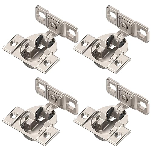 Blum 33B355AF22 Compact Face Fix Hinge 107° with Spring and Mounting Plate, incl Screws, Pack of 4 - size: Pack of 4 Sets