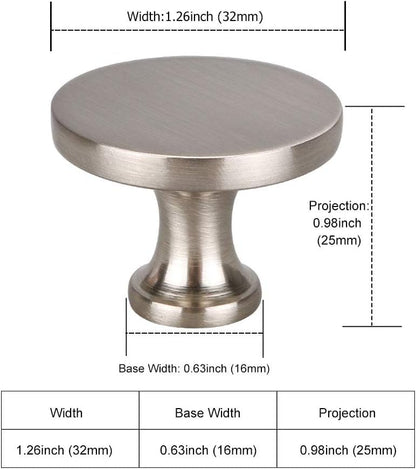 homdiy 30 Pack Brushed Nickel Cabinet Knobs, Solid Round Drawer Knobs, Modern Kitchen Cabinet Hardware for Bedroom Dresser, Cupboard, Drawers - color: Satin Nickel, size: 30 Pack