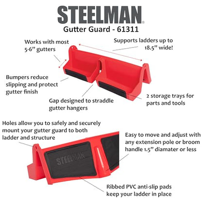 Steelman Gutter Guard and Ladder Stabilizer, Protect Gutters from Scratches and Dents, Improve Roof Access Safety (61311)