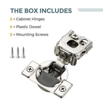 HOME EDIT 2 Pack 1 Pair 1 inch Overlay Soft Close Cabinet Hinges for Kitchen, Stainless Steel Three-Way Adjustable, Concealed Self-Closing Door Hinges - size: 1 inch Overlay