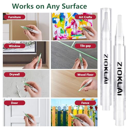 Touch Up Paint Pen 6PCS Set 3 Paint Touch Up Pens Fillable with Pointed, Round & Flat Tips Brushes Ideal for Wall Repair Window Wood Furniture Cabinet
